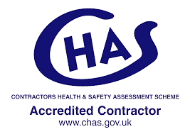 CHAS logo—your assurance we’re a certified contractor. Ring us for fast, friendly electrical help! Accredited by www.chas.gov.uk.